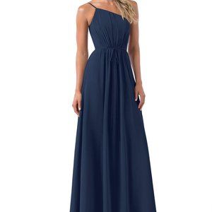 Azazie Navy Blue Hoya Chiffon Bridesmaid Dress